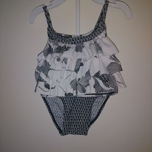 Two Piece b/w toddler Bathing Suit